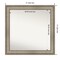 Amanti Art Non-Beveled Wood Wall Mirror, Mezzanine Antique Silver Narrow Frame